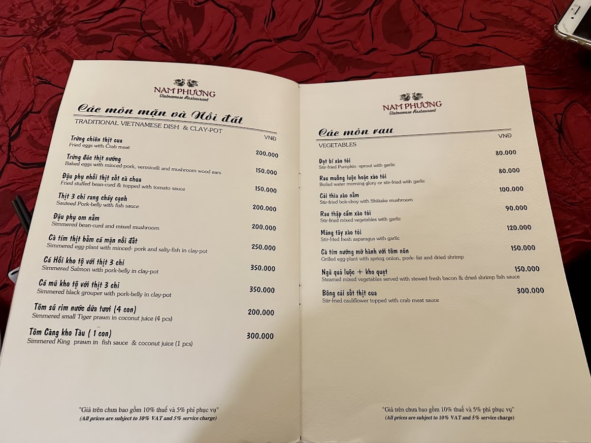 Menu Nha Hang Nam Phuong - Ha Noi-6